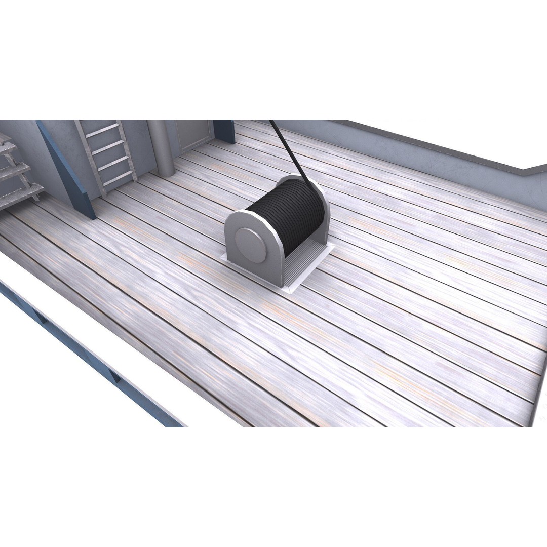 Fishing Boat 3D Model – Low Poly PBR Game Asset, FBX, OBJ - View 19