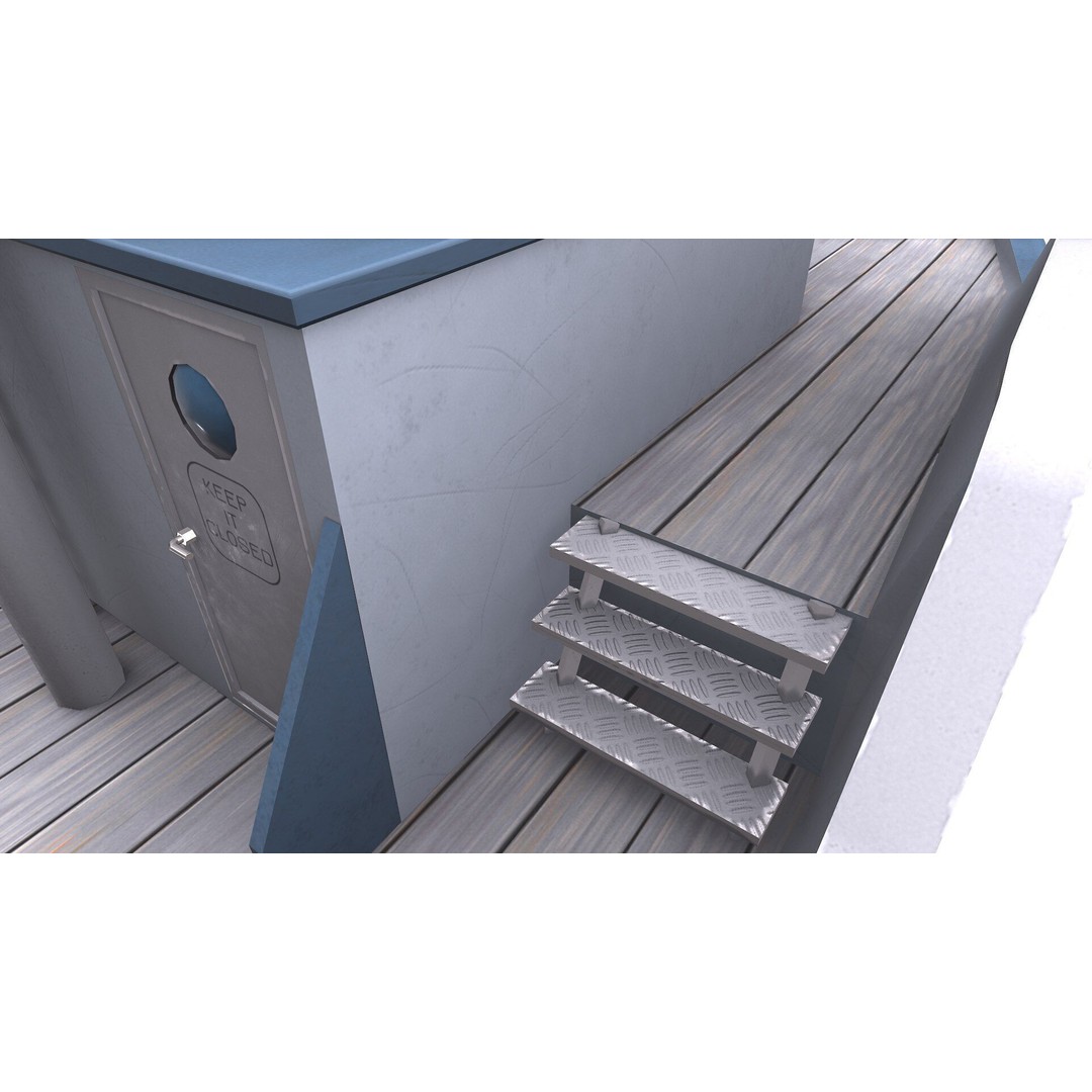 Fishing Boat 3D Model – Low Poly PBR Game Asset, FBX, OBJ - View 20