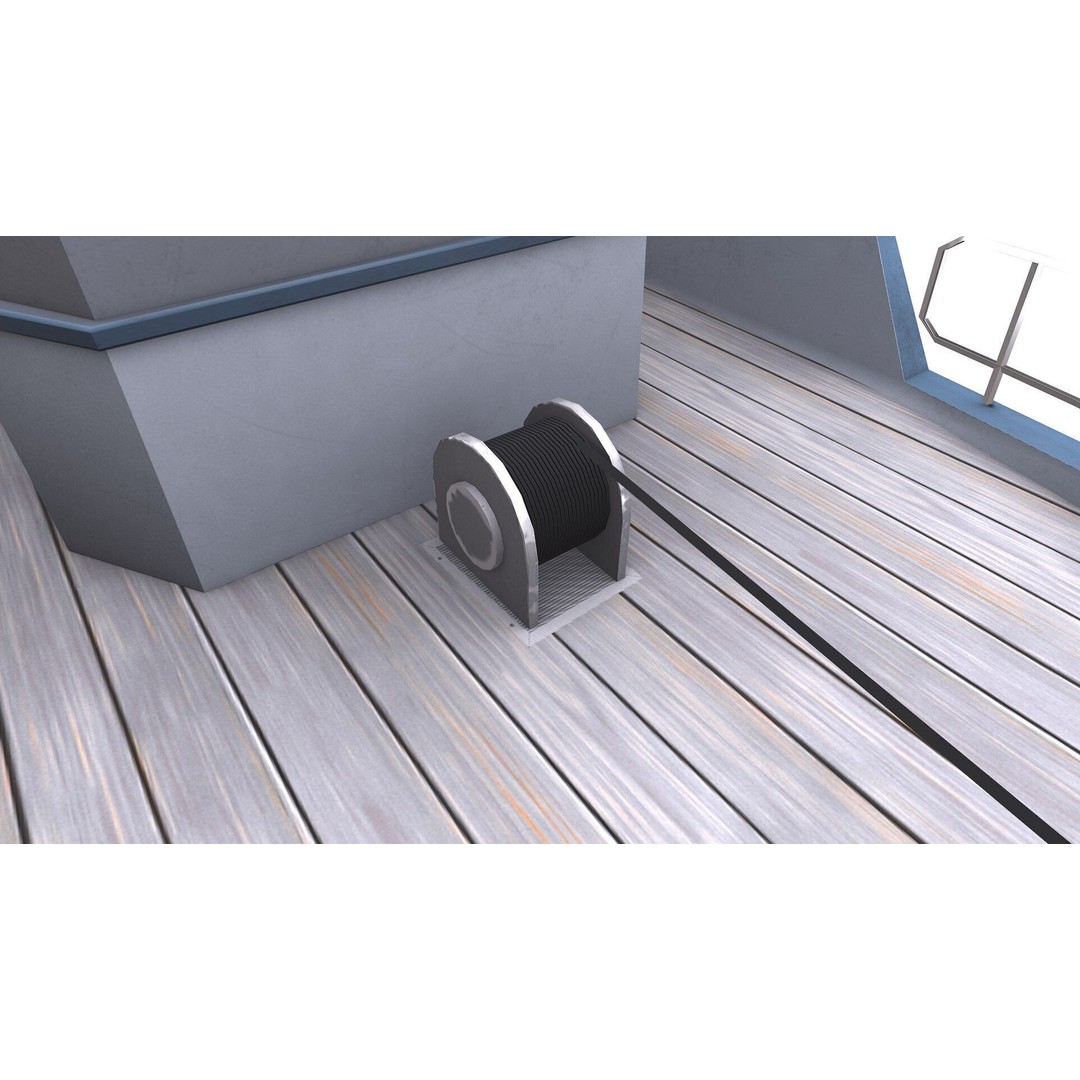 Fishing Boat 3D Model – Low Poly PBR Game Asset, FBX, OBJ - View 21