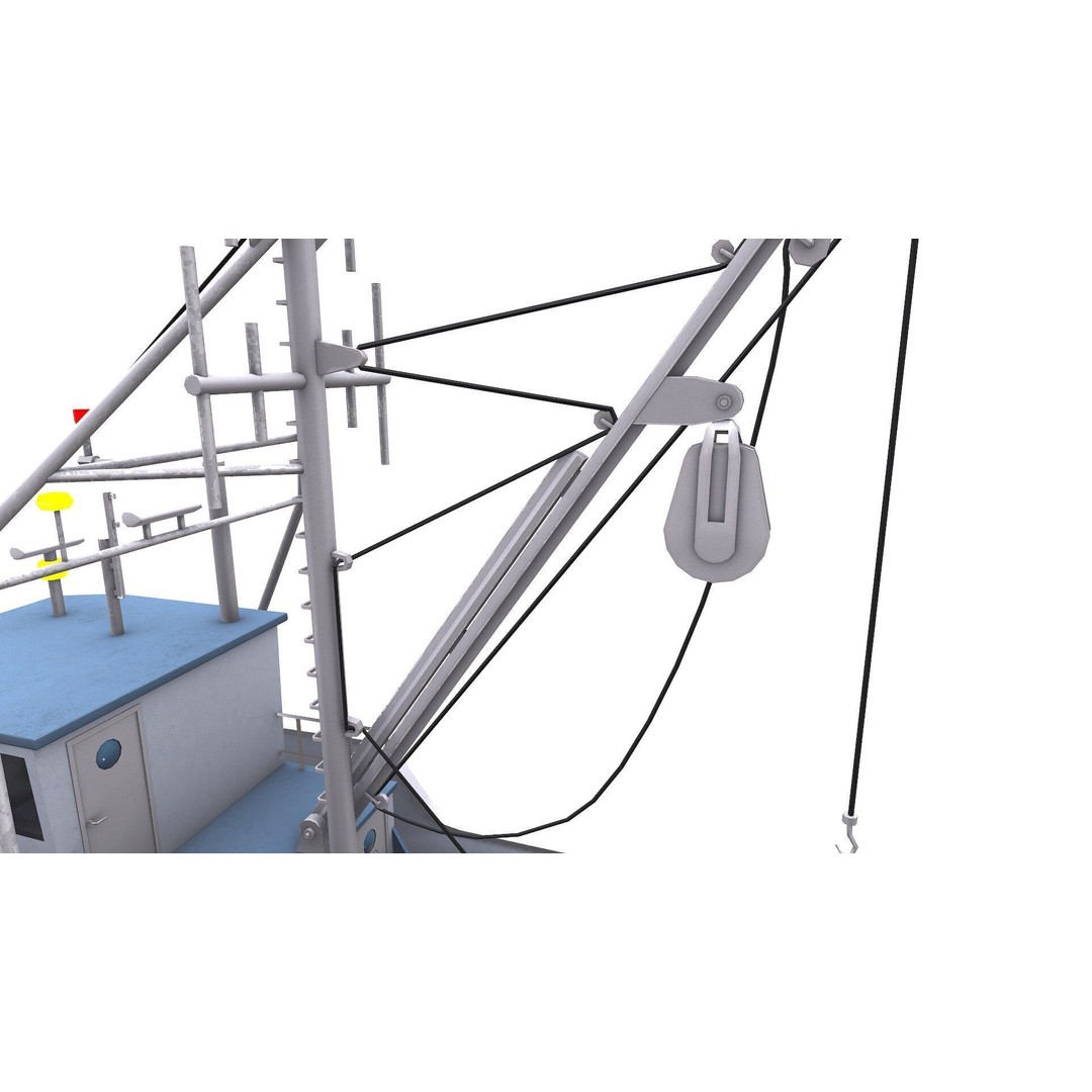 Fishing Boat 3D Model – Low Poly PBR Game Asset, FBX, OBJ - View 23