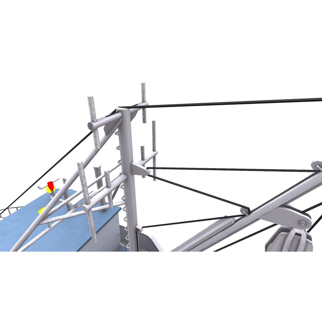 Fishing Boat 3D Model – Low Poly PBR Game Asset, FBX, OBJ - View 24