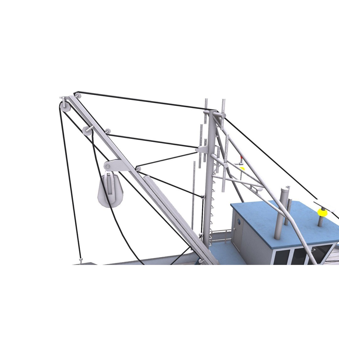 Fishing Boat 3D Model – Low Poly PBR Game Asset, FBX, OBJ - View 25