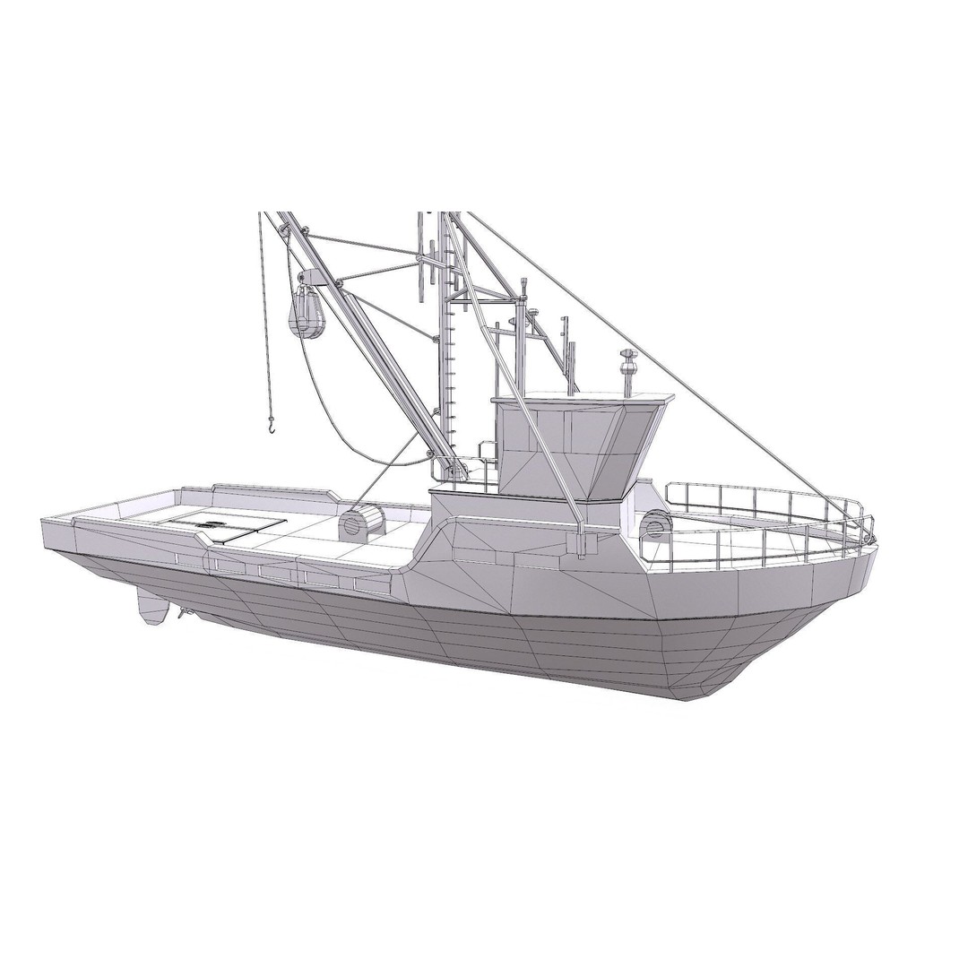 Fishing Boat 3D Model – Low Poly PBR Game Asset, FBX, OBJ - View 29