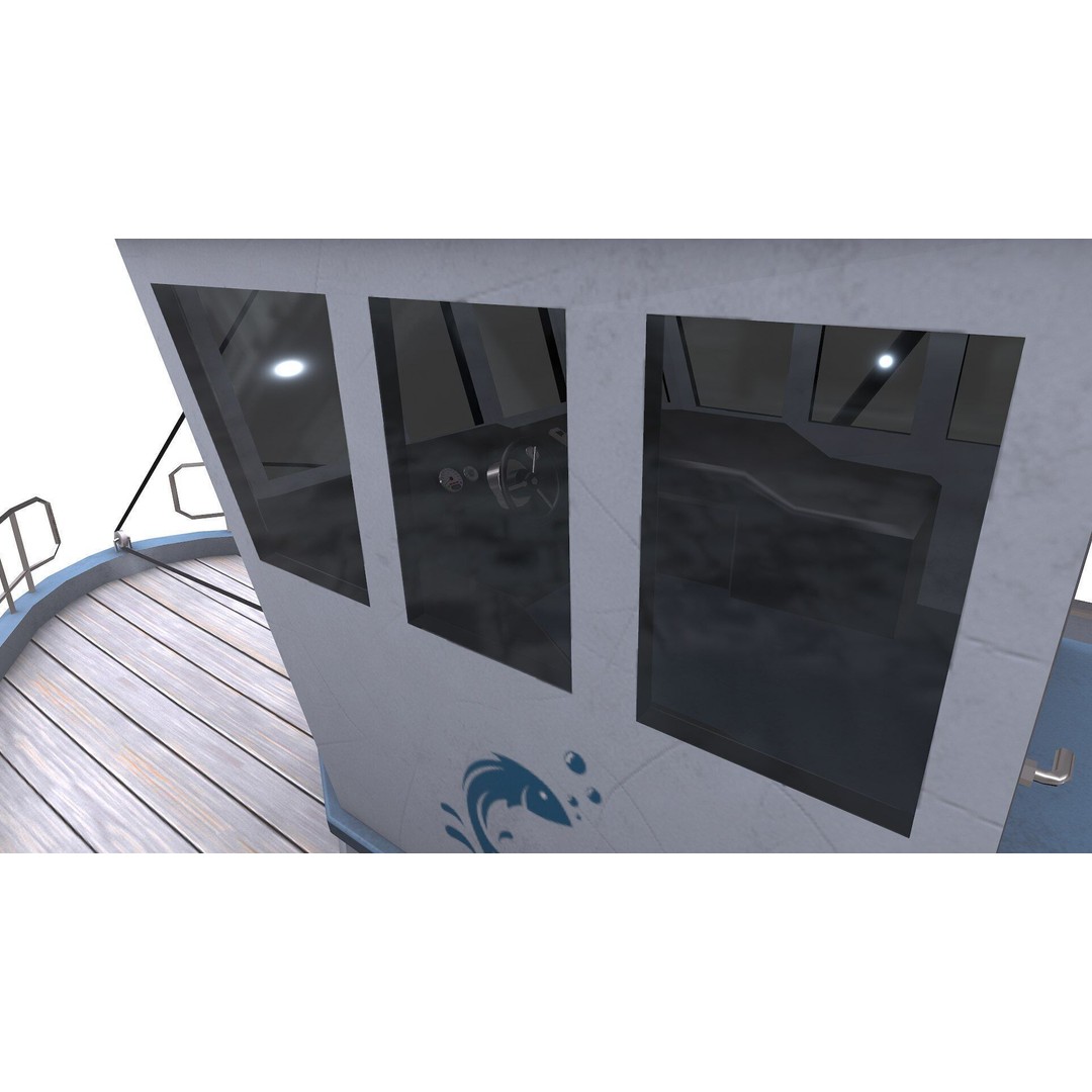 Fishing Boat 3D Model – Low Poly PBR Game Asset, FBX, OBJ - View 4