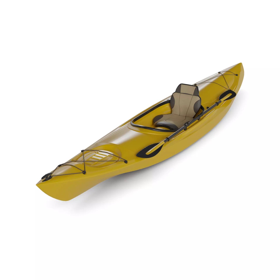 Whitewater Kayak 3D Model – Realistic PBR Watercraft, FBX
