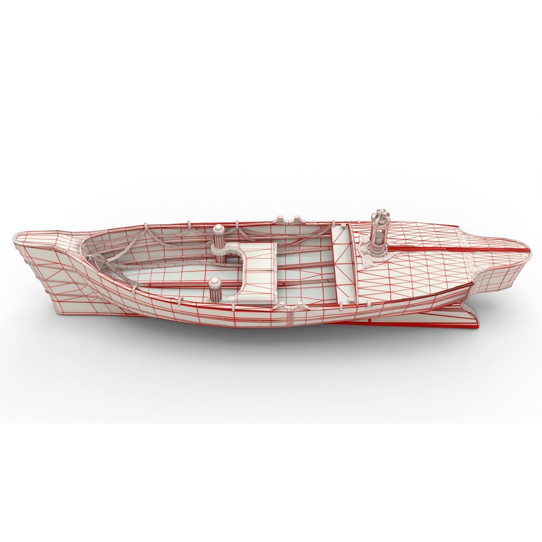 Realistic Boat 3D Model – High Quality Customizable, Blender