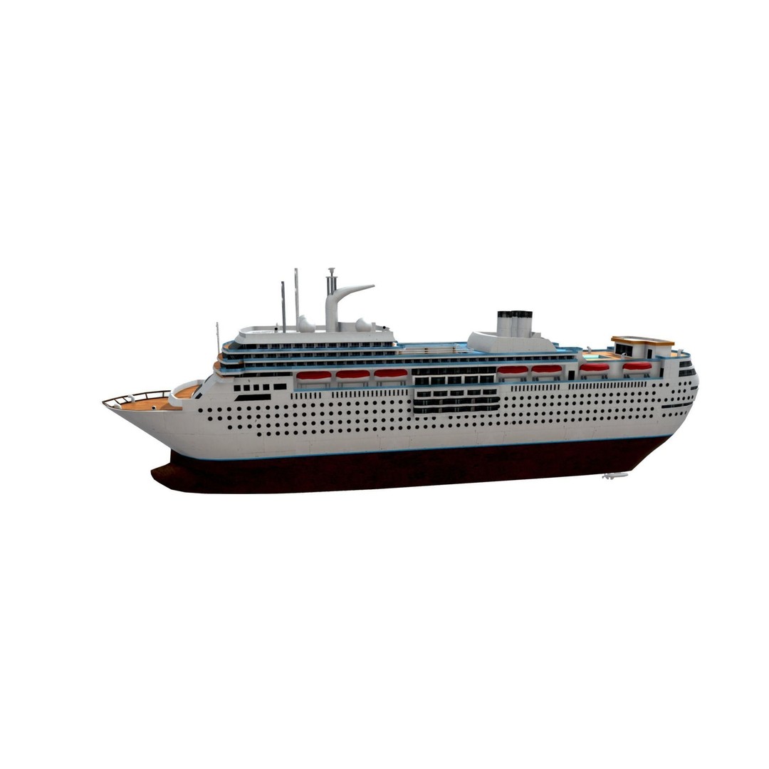 Italian Cruise Ship 3D Model – Low Poly Game Asset, PBR Textures - View 10