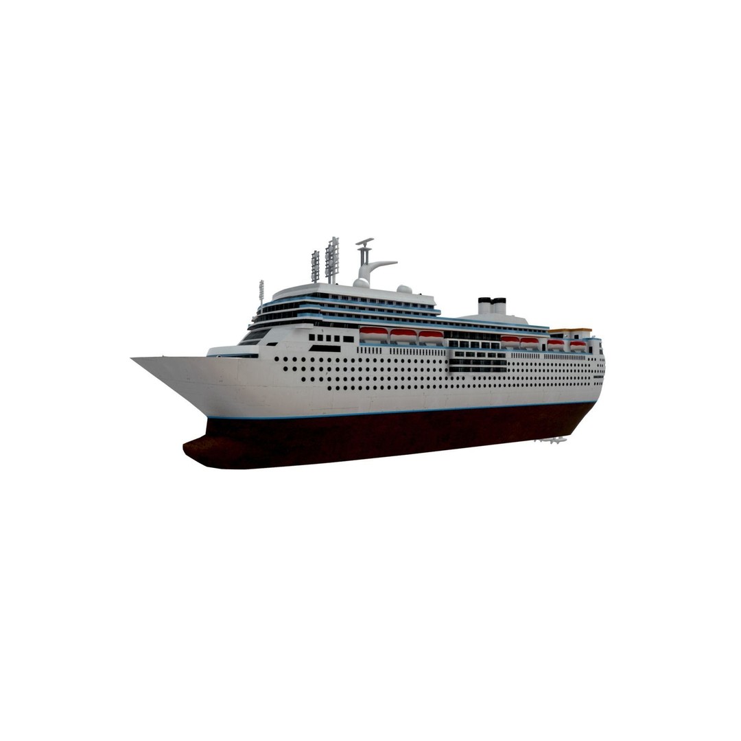 Italian Cruise Ship 3D Model – Low Poly Game Asset, PBR Textures - View 12