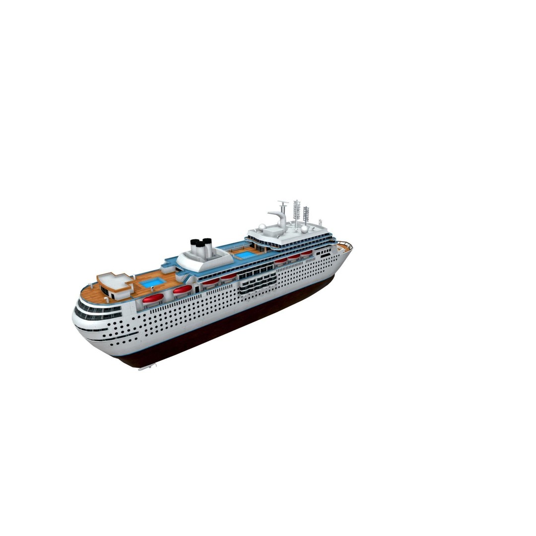Italian Cruise Ship 3D Model – Low Poly Game Asset, PBR Textures - View 15