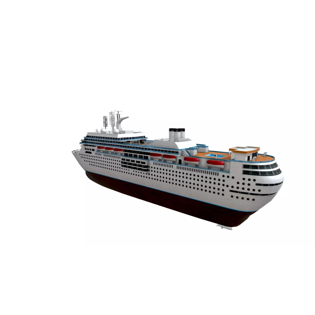 Italian Cruise Ship 3D Model – Low Poly Game Asset, PBR Textures - View 2