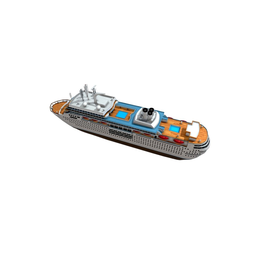 Italian Cruise Ship 3D Model – Low Poly Game Asset, PBR Textures - View 22