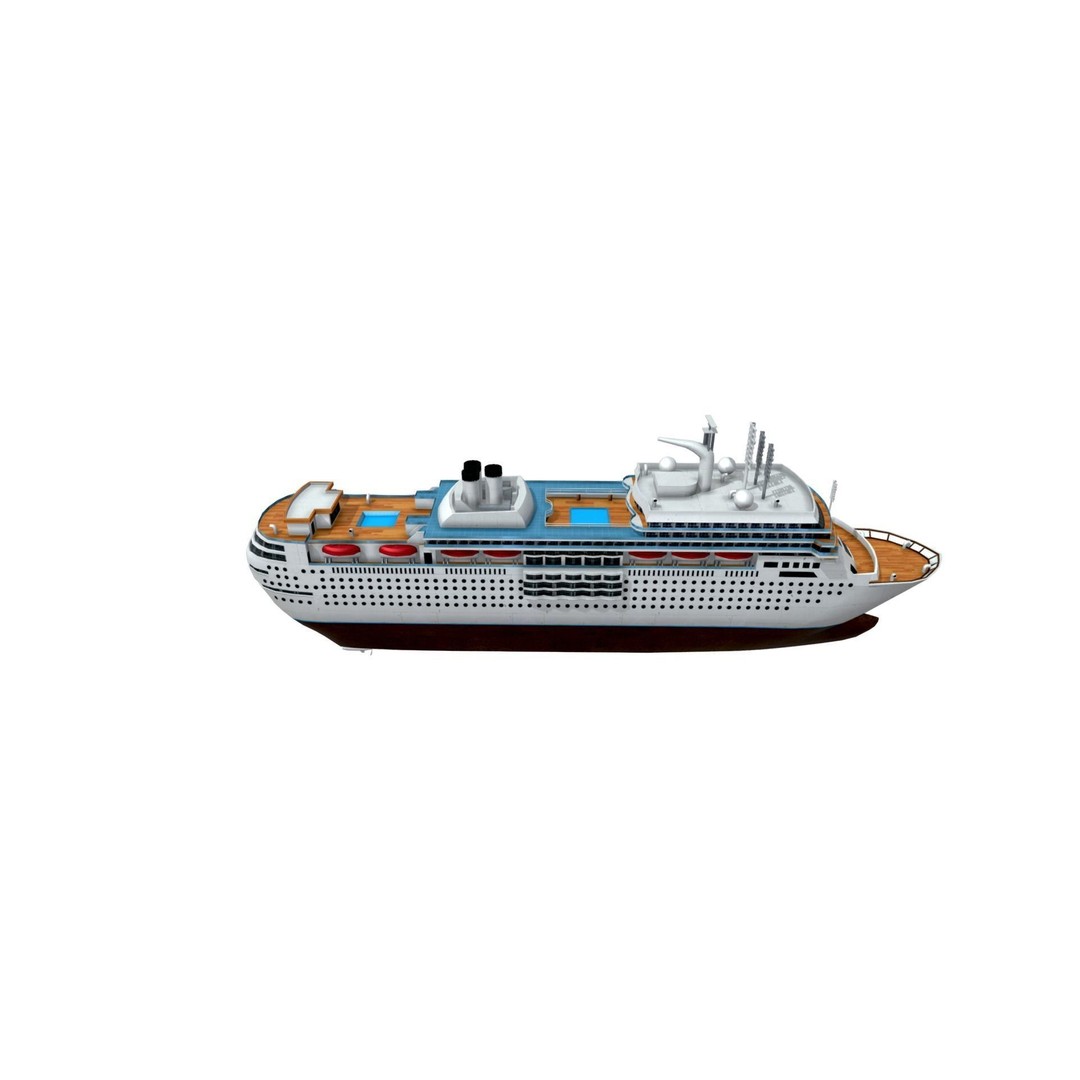 Italian Cruise Ship 3D Model – Low Poly Game Asset, PBR Textures - View 4
