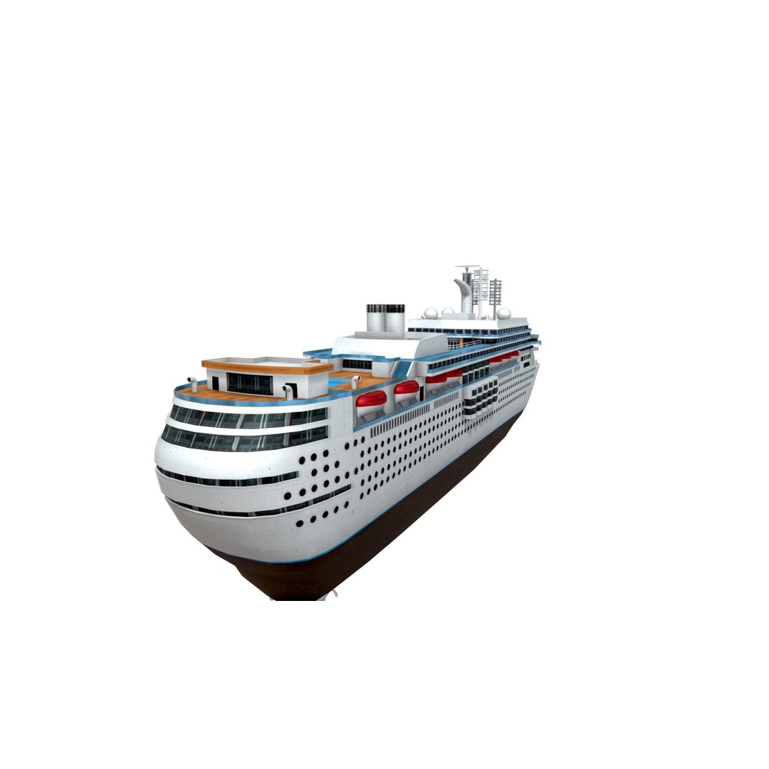 Italian Cruise Ship 3D Model – Low Poly Game Asset, PBR Textures - View 8
