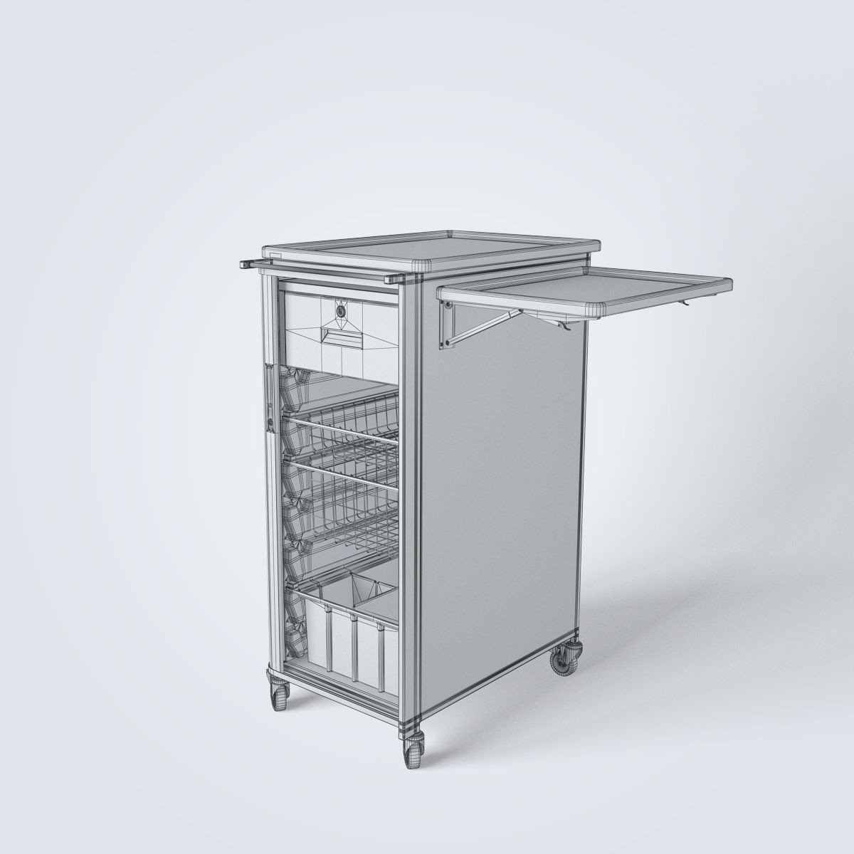 Medical Supply Cart - Fully Detailed 3D Model - View 15