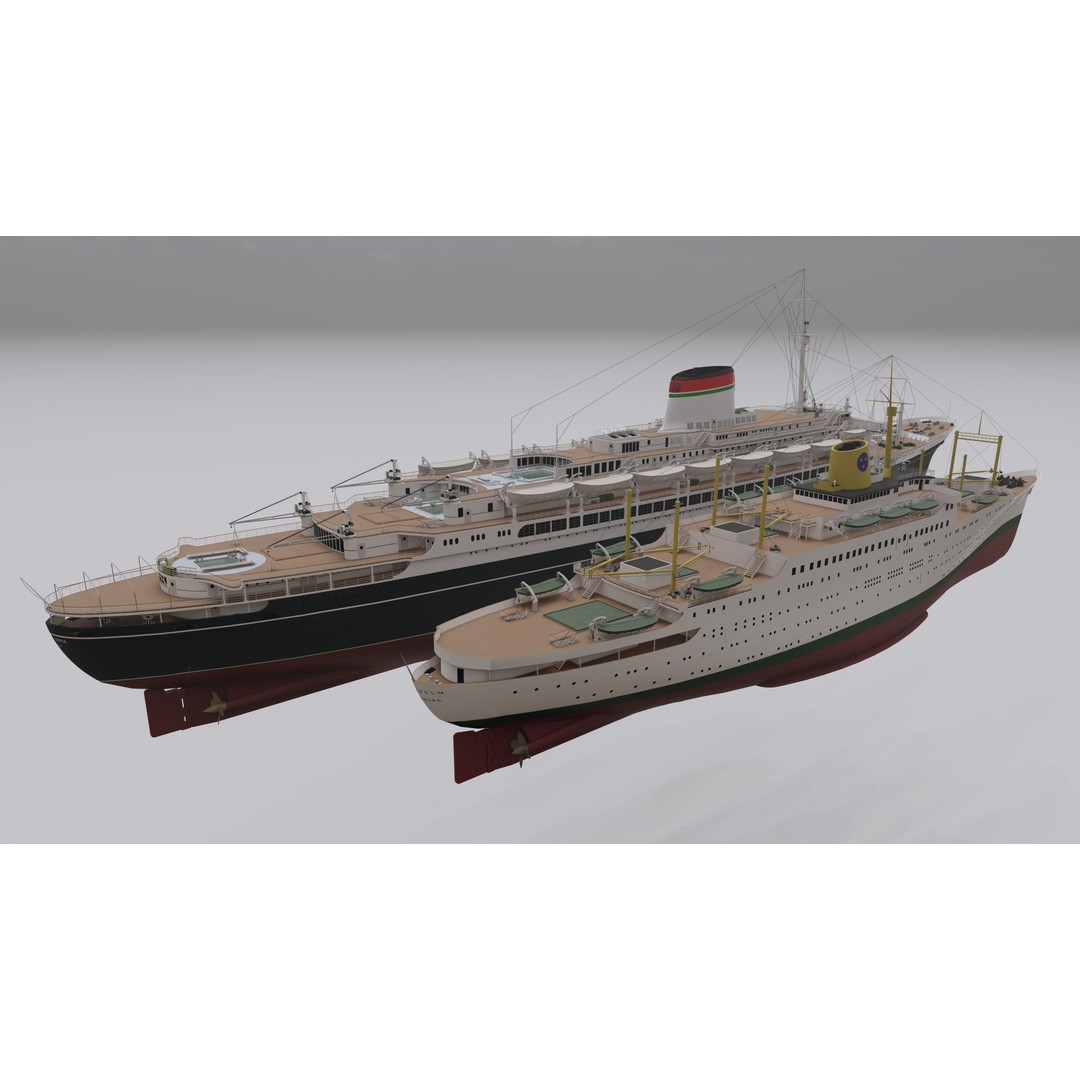 SS Andrea Doria 3D Model – Historic Oceanliner for SketchUp - View 3