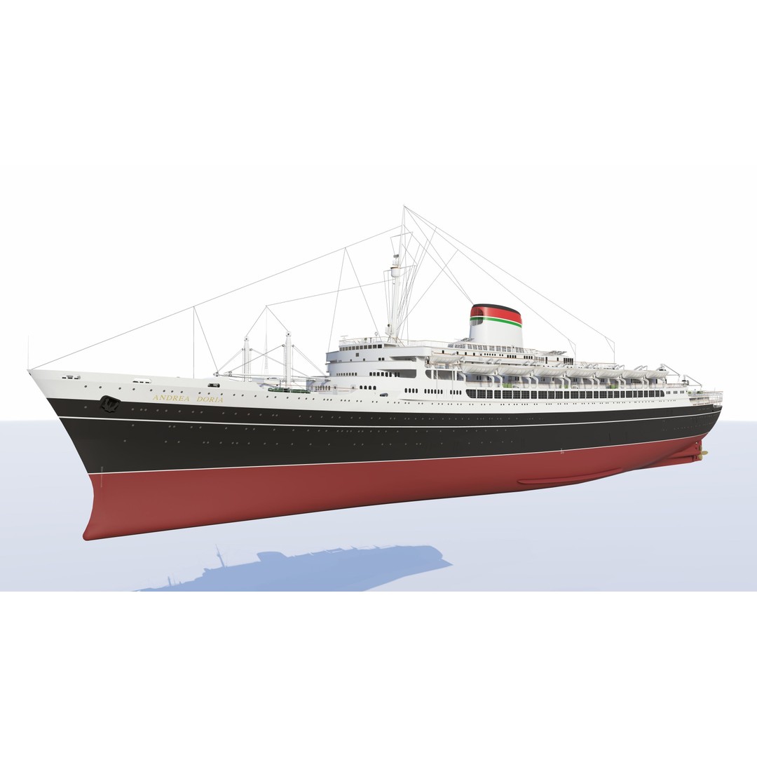 SS Andrea Doria 3D Model – Historic Oceanliner for SketchUp - View 4