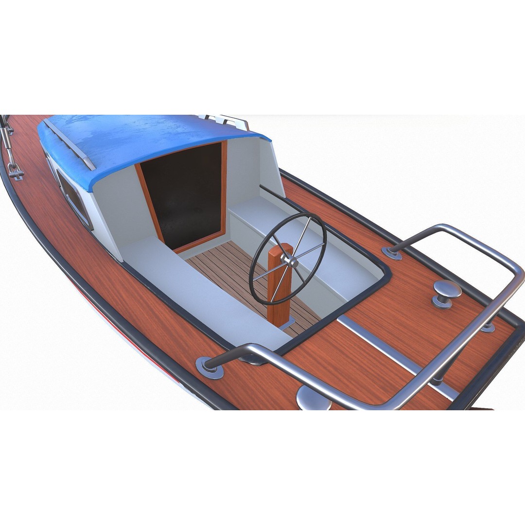 Sailing Yacht 3D Model – Low Poly PBR Game Asset, FBX, OBJ - View 15