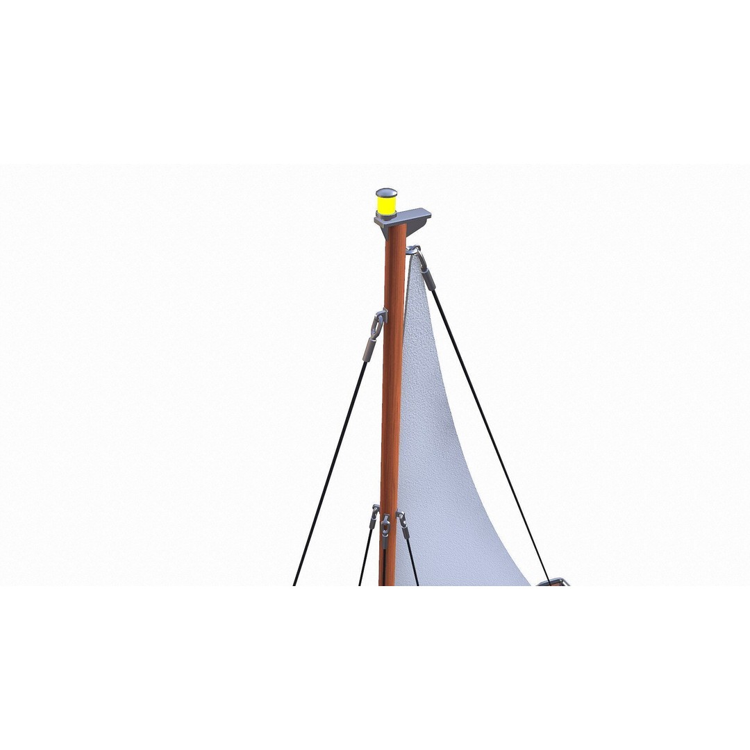 Sailing Yacht 3D Model – Low Poly PBR Game Asset, FBX, OBJ - View 20