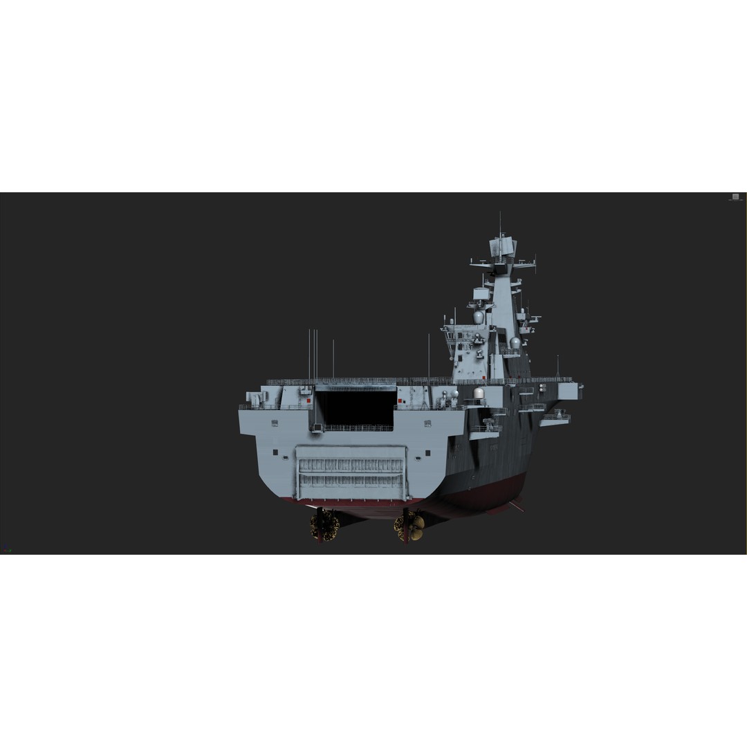 Chinese Navy Type 075 Amphibious Helicopter Assault Ship 3D Model – High Poly Game Asset, FBX - View 5