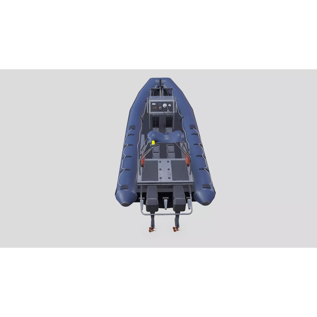 RHIB Patrol Boat 3D Model – Low Poly PBR Game Asset, FBX, OBJ, Blender - View 10