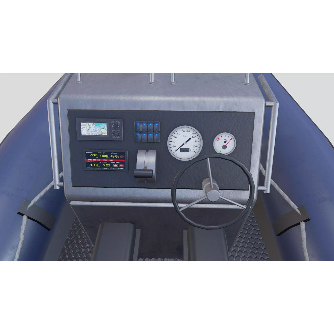 RHIB Patrol Boat 3D Model – Low Poly PBR Game Asset, FBX, OBJ, Blender - View 17