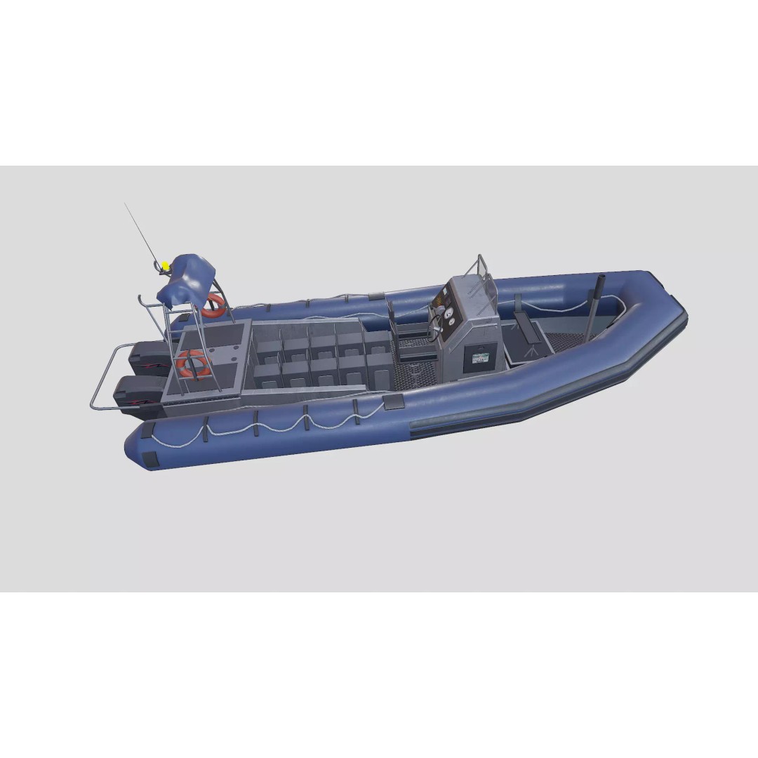 RHIB Patrol Boat 3D Model – Low Poly PBR Game Asset, FBX, OBJ, Blender - View 18