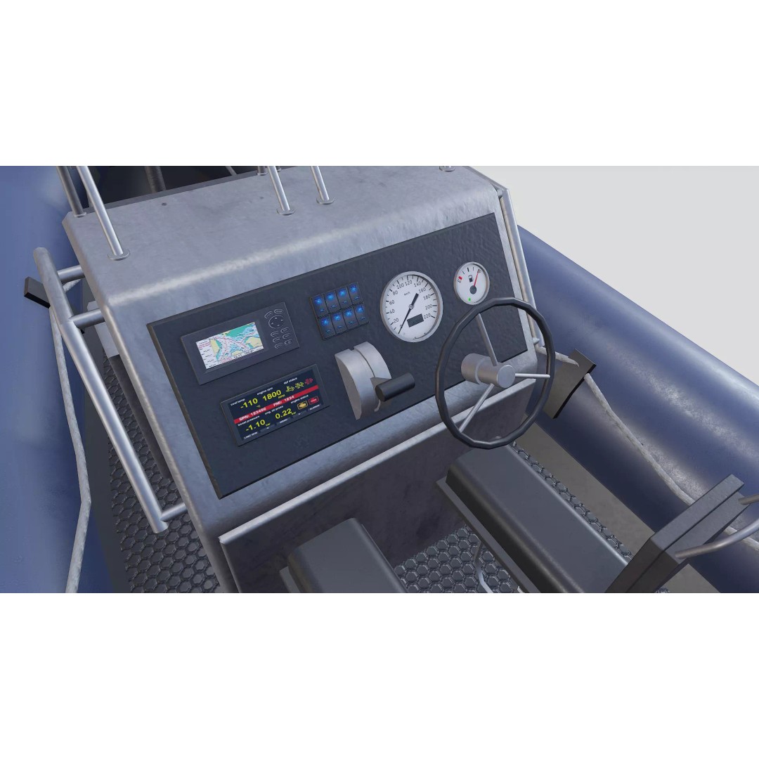 RHIB Patrol Boat 3D Model – Low Poly PBR Game Asset, FBX, OBJ, Blender - View 19