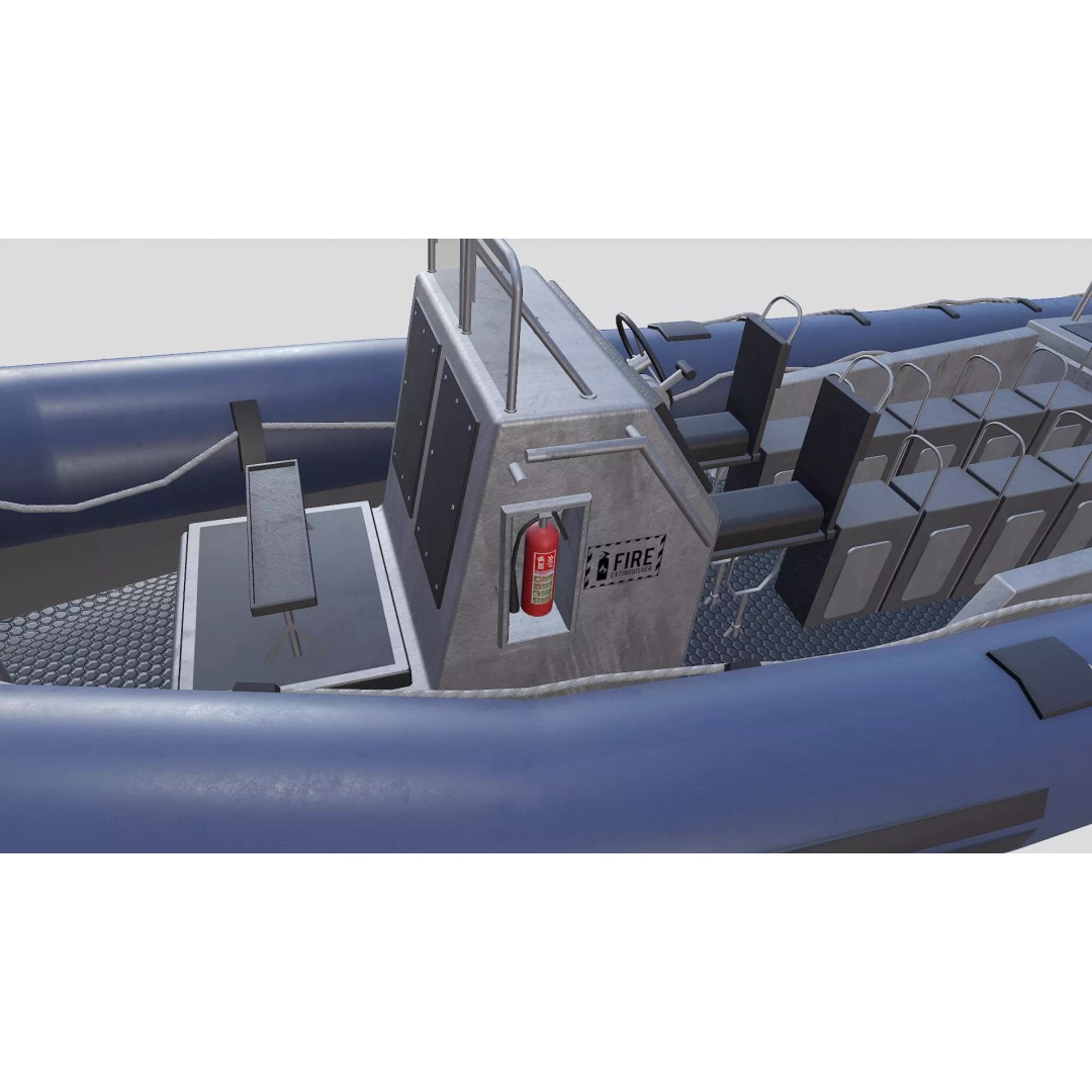 RHIB Patrol Boat 3D Model – Low Poly PBR Game Asset, FBX, OBJ, Blender - View 20