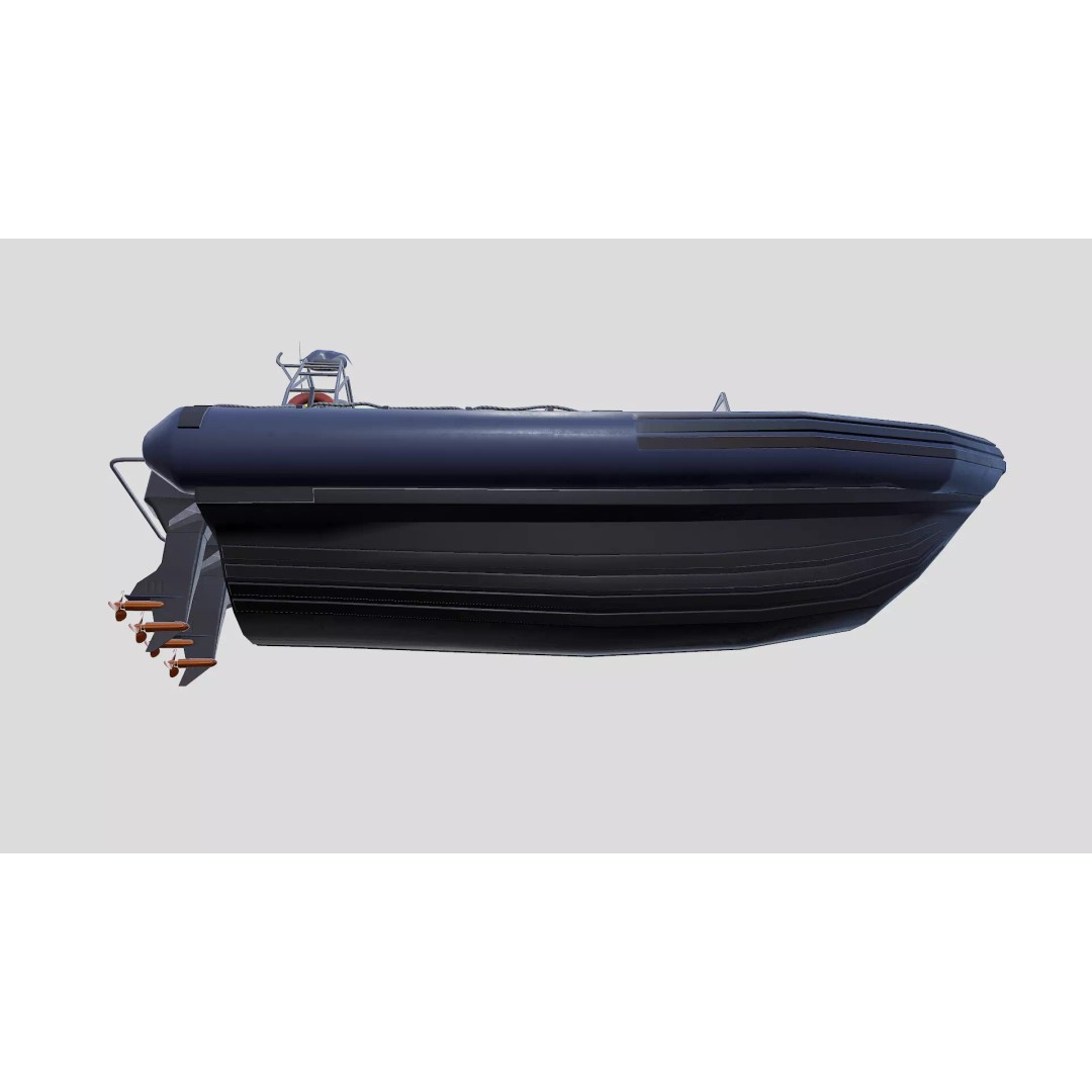 RHIB Patrol Boat 3D Model – Low Poly PBR Game Asset, FBX, OBJ, Blender - View 22