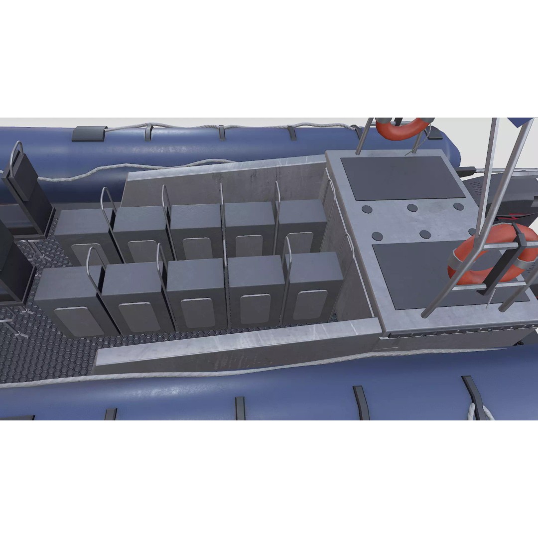 RHIB Patrol Boat 3D Model – Low Poly PBR Game Asset, FBX, OBJ, Blender - View 27