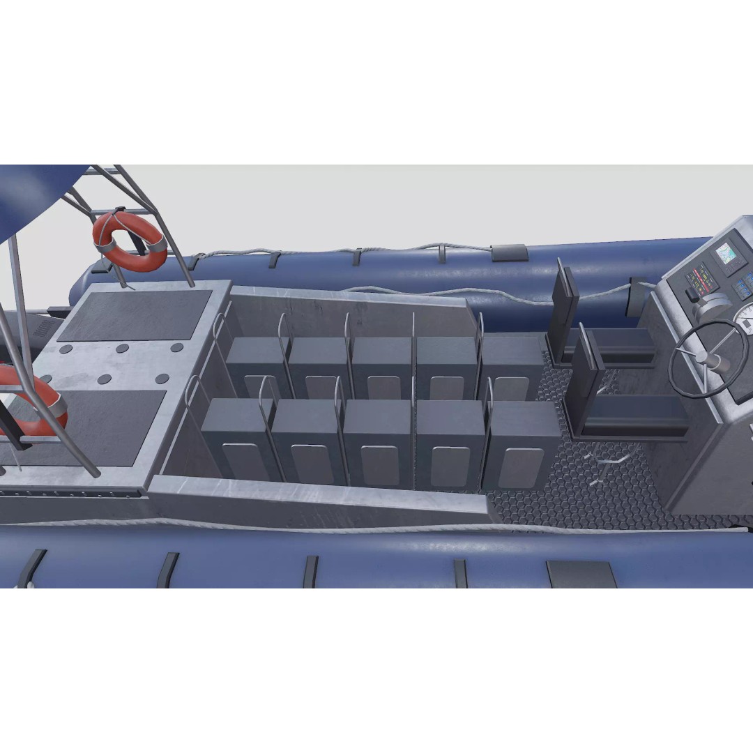 RHIB Patrol Boat 3D Model – Low Poly PBR Game Asset, FBX, OBJ, Blender - View 28