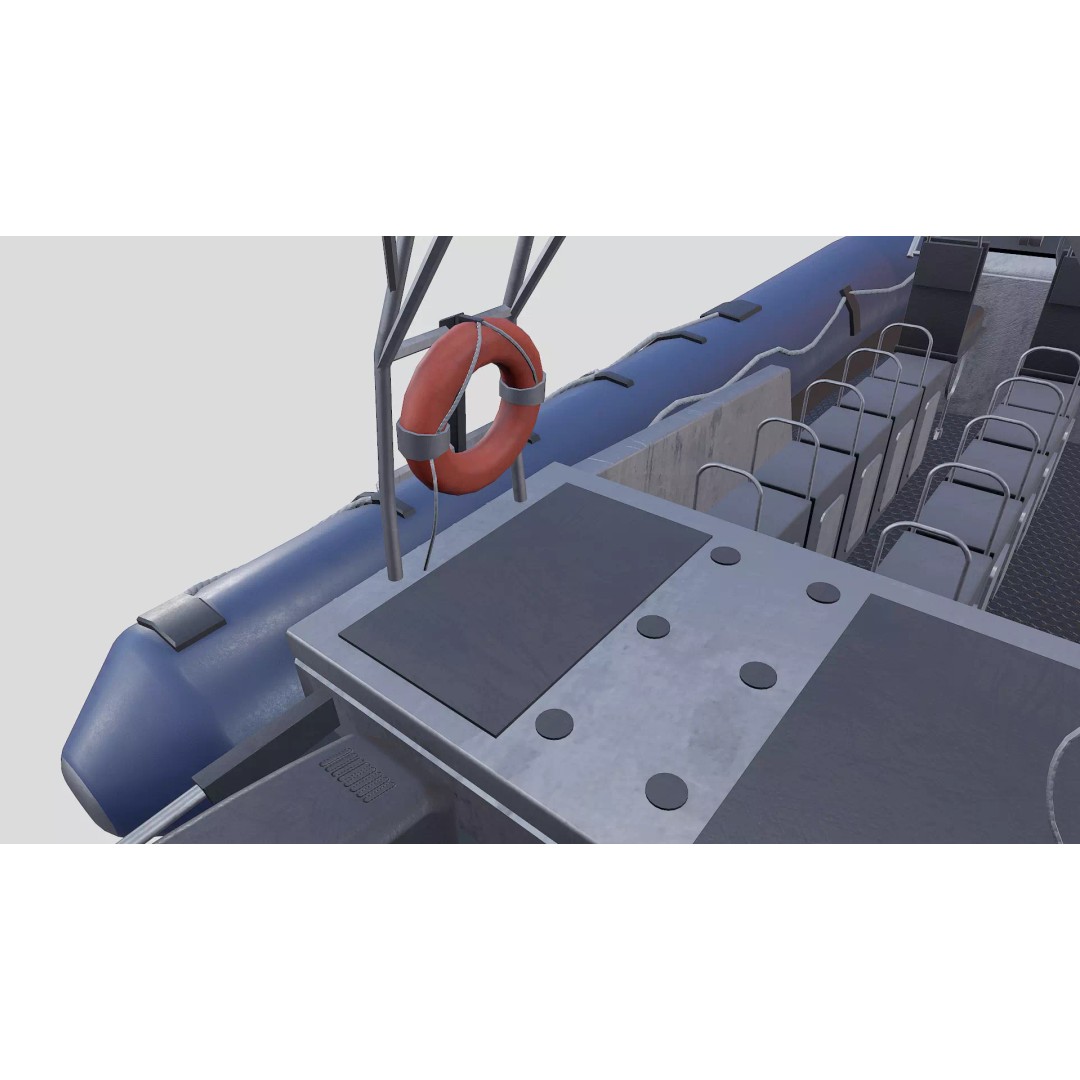 RHIB Patrol Boat 3D Model – Low Poly PBR Game Asset, FBX, OBJ, Blender - View 29