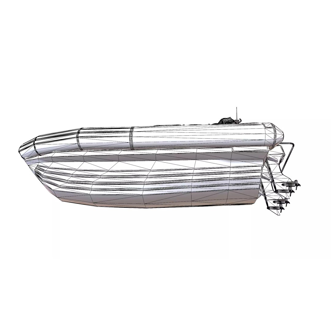RHIB Patrol Boat 3D Model – Low Poly PBR Game Asset, FBX, OBJ, Blender - View 33