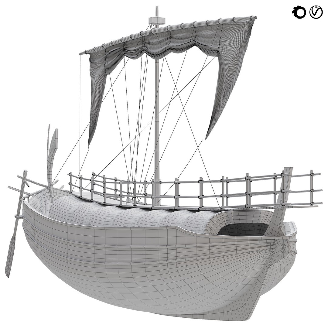 Greek Merchant Ship 3D Model – Historic Watercraft with Textures