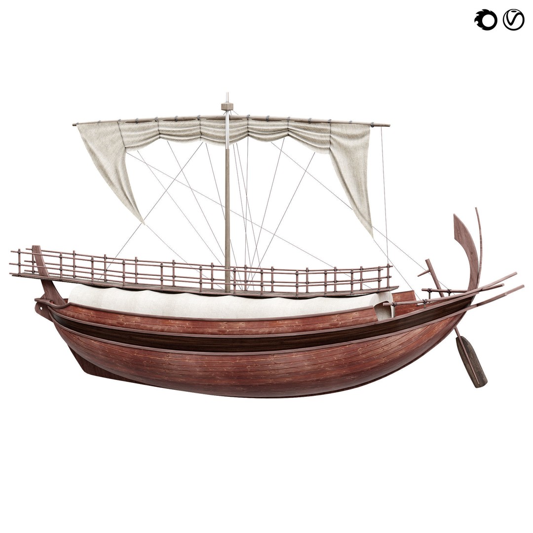 Greek Merchant Ship 3D Model – Historic Watercraft with Textures - View 5