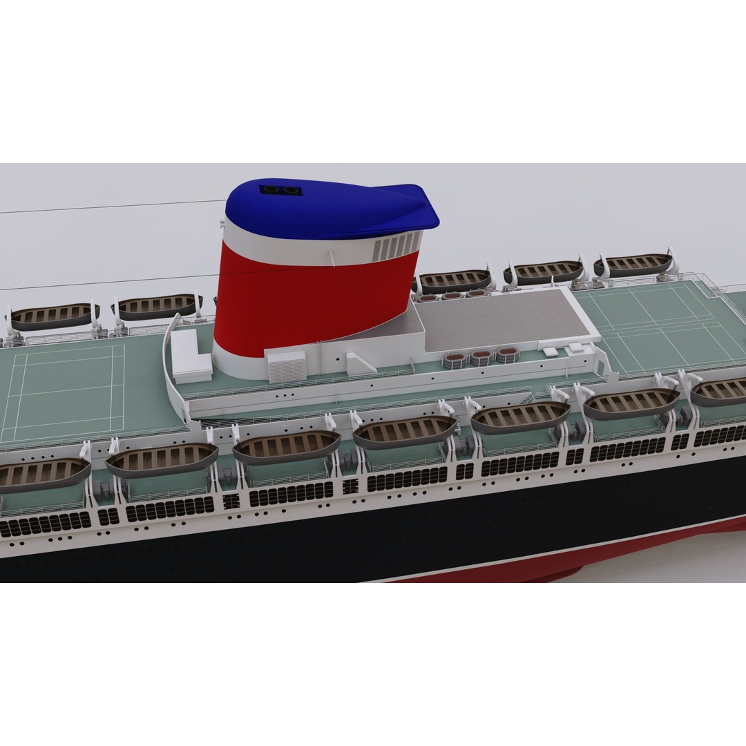 SS United States 3D Model – Historic Oceanliner, Textured, SketchUp - View 12