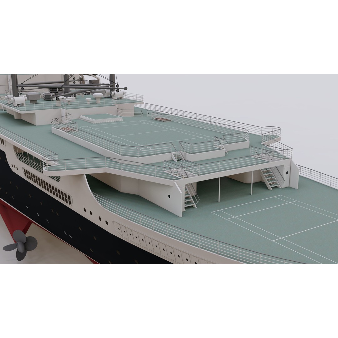 SS United States 3D Model – Historic Oceanliner, Textured, SketchUp - View 13