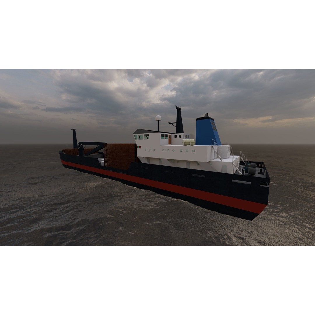 Bulk Carrier Tanker Ship 3D Model – Rigged Industrial Vessel, FBX, OBJ
