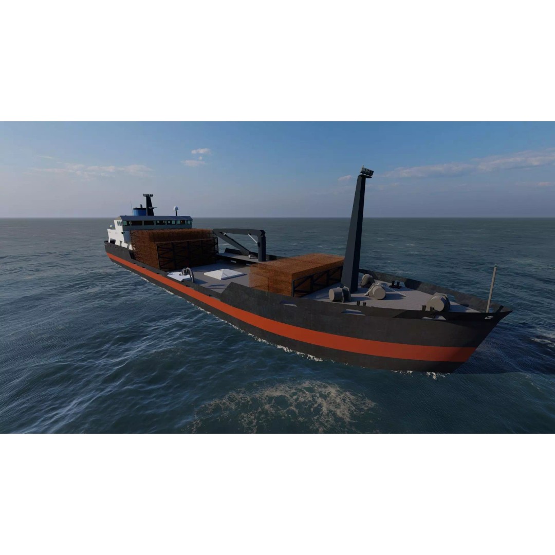 Bulk Carrier Tanker Ship 3D Model – Rigged Industrial Vessel, FBX, OBJ - View 2