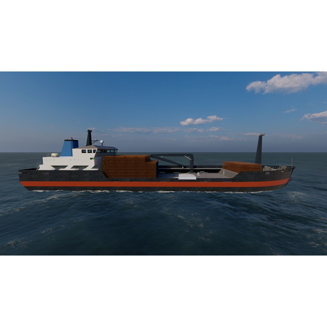 Bulk Carrier Tanker Ship 3D Model – Rigged Industrial Vessel, FBX, OBJ - View 4
