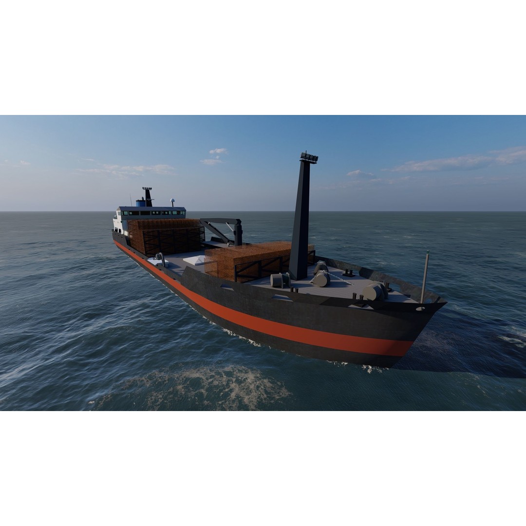 Bulk Carrier Tanker Ship 3D Model – Rigged Industrial Vessel, FBX, OBJ - View 7