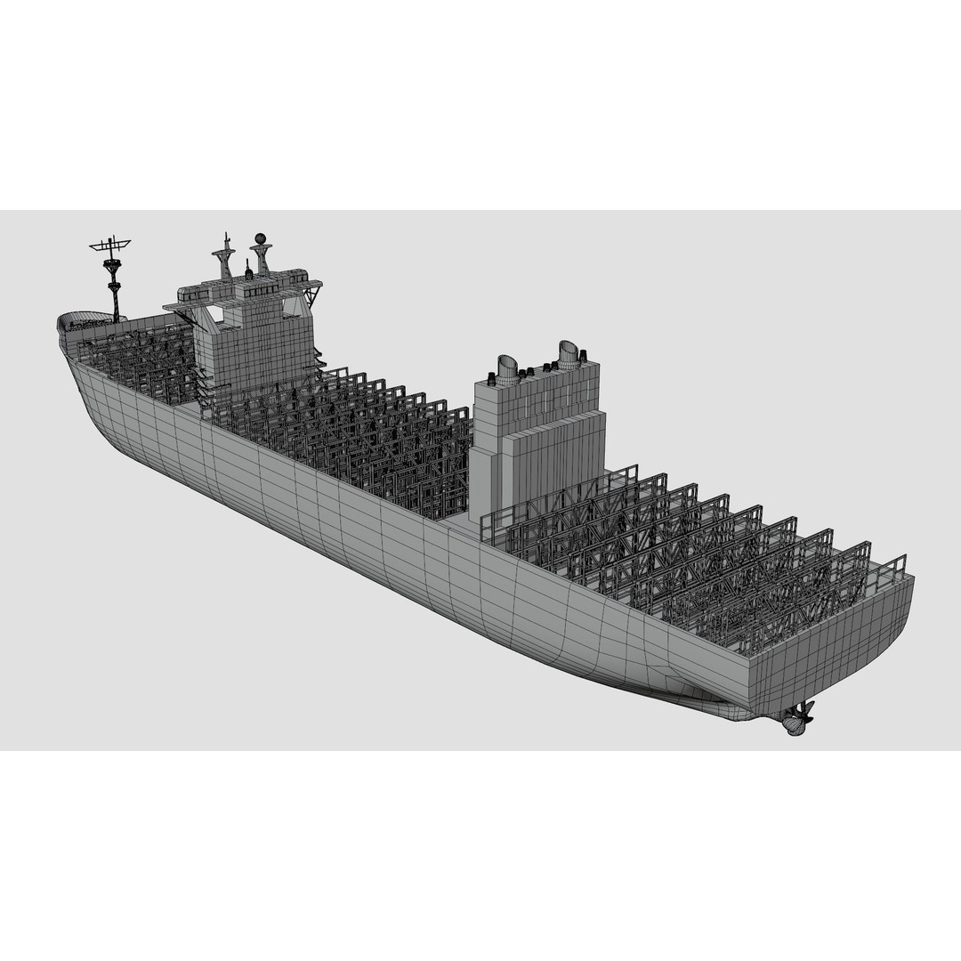 Container Ship 3D Model – Industrial Vessel with PBR Textures, FBX, OBJ