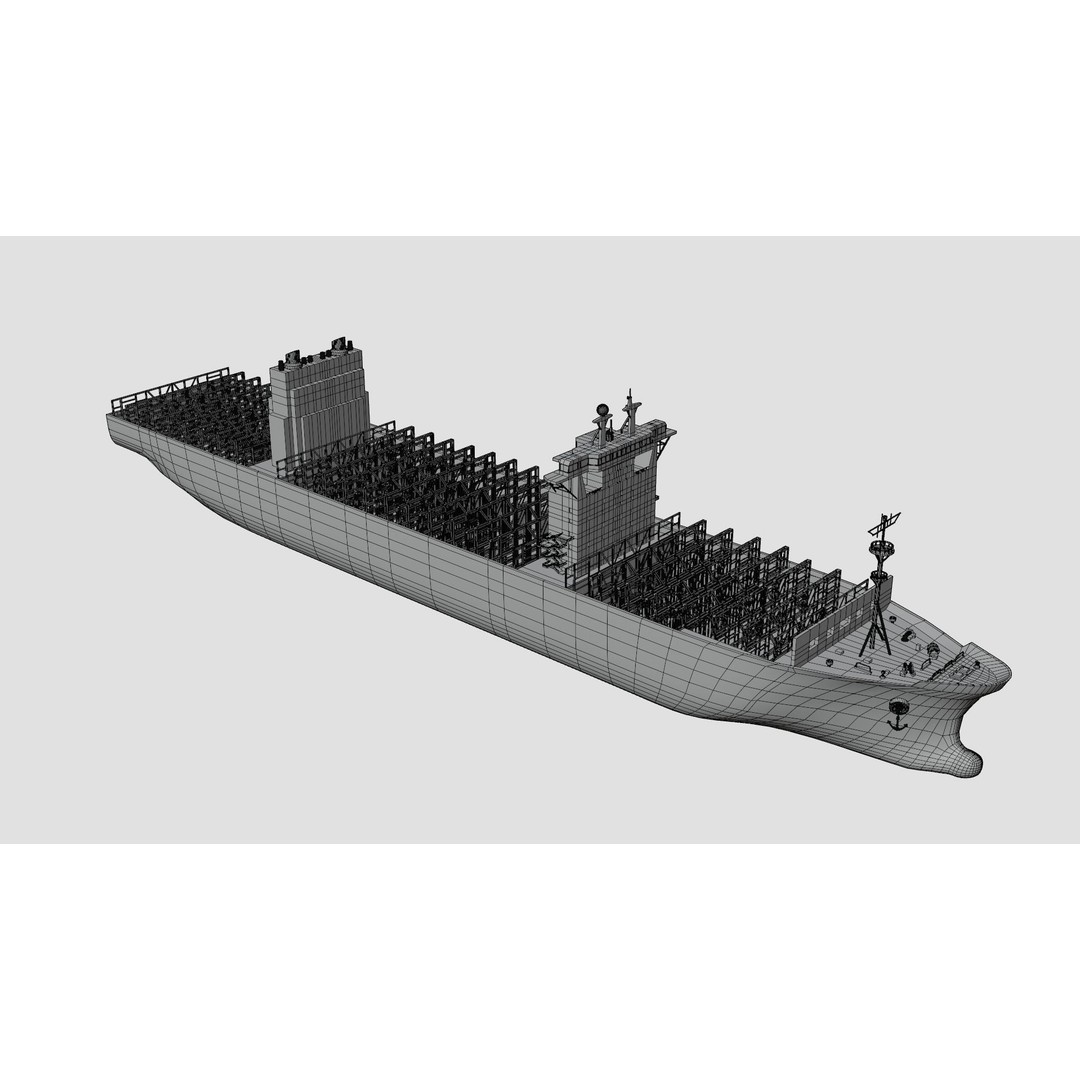 Container Ship 3D Model – Industrial Vessel with PBR Textures, FBX, OBJ - View 10
