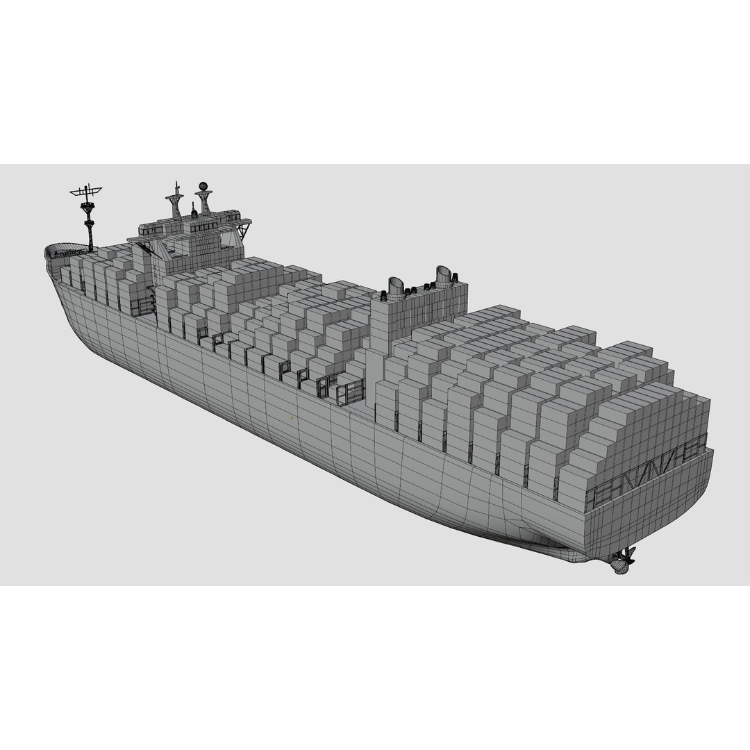 Container Ship 3D Model – Industrial Vessel with PBR Textures, FBX, OBJ - View 11
