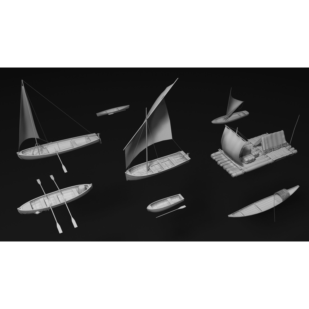 Drakkar Viking Ship 3D Model – Historic Watercraft, FBX, Blender