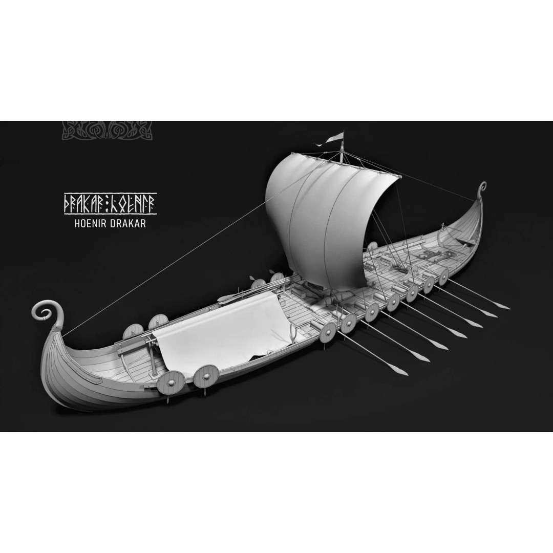 Drakkar Viking Ship 3D Model – Historic Watercraft, FBX, Blender - View 2
