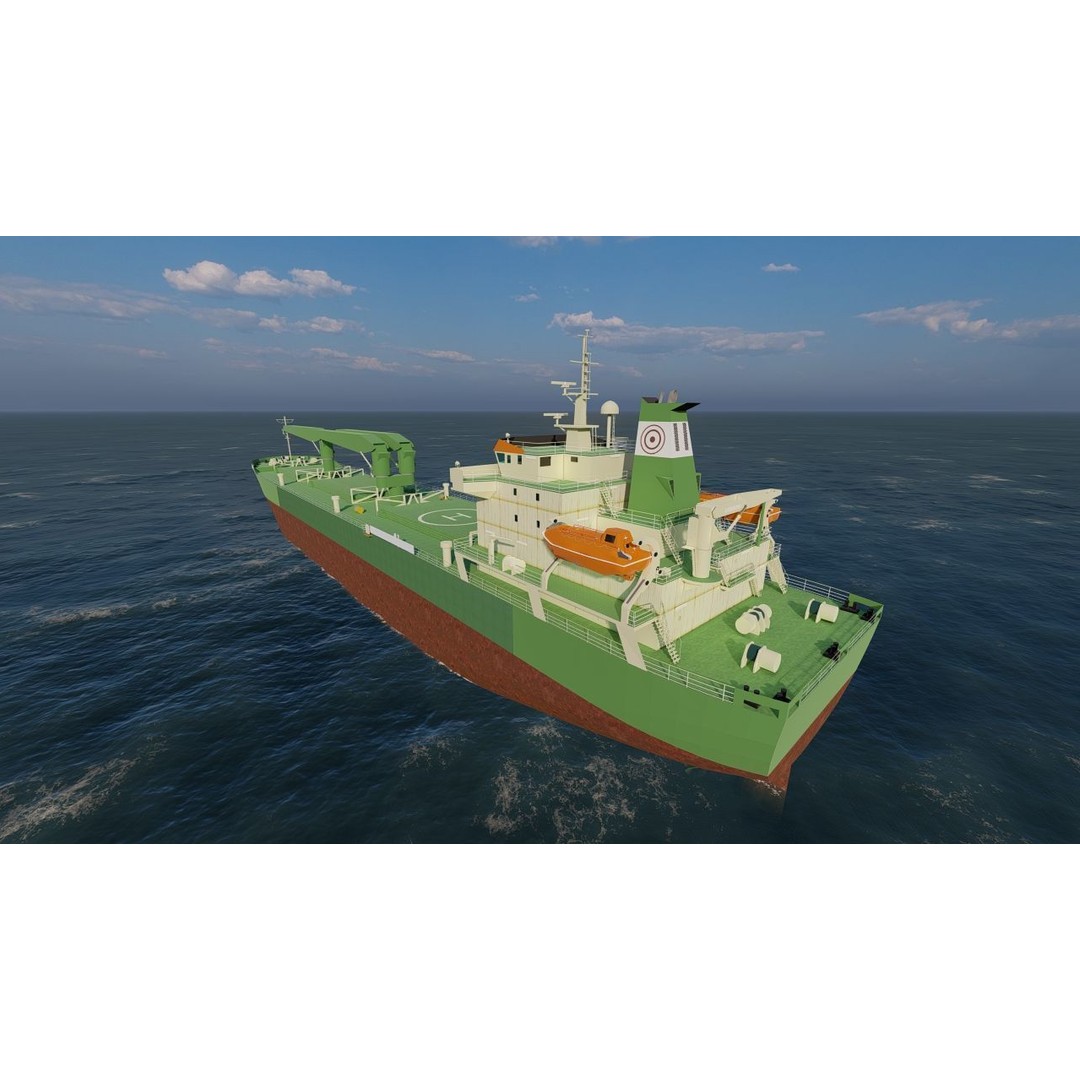 Bulk Carrier Ship 3D Model – Rigged Industrial Vessel, FBX, OBJ - View 10