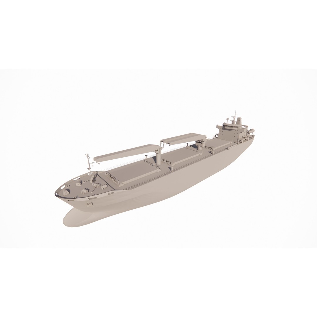 Bulk Carrier Ship 3D Model – Rigged Industrial Vessel, FBX, OBJ - View 12