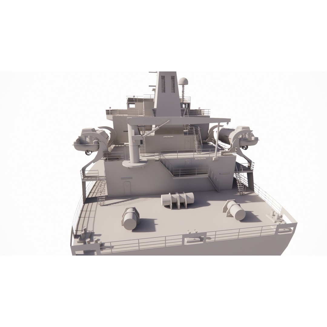 Bulk Carrier Ship 3D Model – Rigged Industrial Vessel, FBX, OBJ - View 13