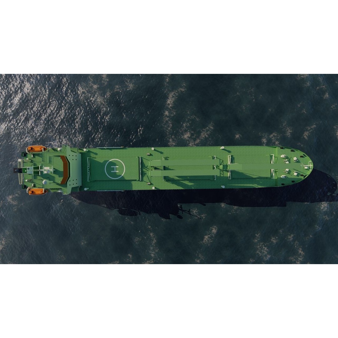 Bulk Carrier Ship 3D Model – Rigged Industrial Vessel, FBX, OBJ - View 3